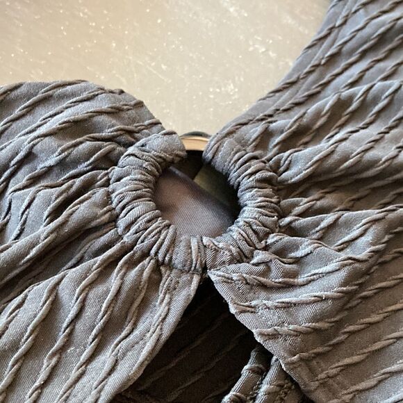 Lands’ End Plus Size textured O ring swim dress soft cup adjustable straps 2X - Picture 3 of 8